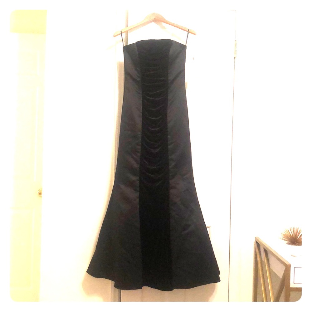 Black strapless gown